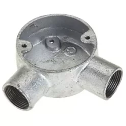 Deta 2 Way 25mm Angle Conduit Box Galvanised