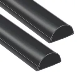 D-Line PVC Black TV Trunking 50mm x 25mm x 1.5m 2 Pack