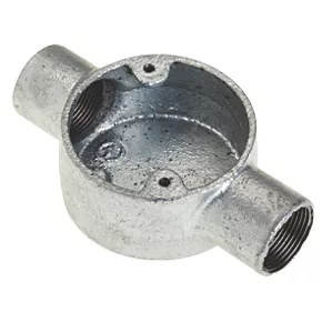 Deta 2 Way 25mm Through Conduit Box Galvanised 1 Deta 2 Way 25mm Through Conduit Box Galvanised