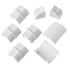 D-Line Plastic White Decorative Trunking Floor Trim Accessories Pack