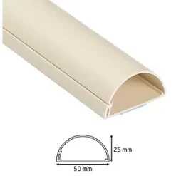 D-Line PVC Magnolia TV Trunking 50mm x 25mm x 1.5m 2 Pack -Cable Management Sales Store 45315 A4