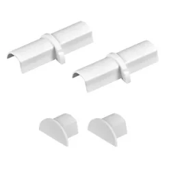 D-Line Plastic White Micro Trunking Coupler & End Cap Pack