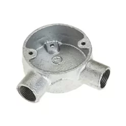 Deta 2 Way 20mm Angle Conduit Box Galvanised
