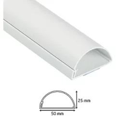 D-Line PVC White TV Trunking 50mm x 25mm x 1.5m -Cable Management Sales Store 58754 A5