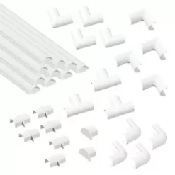 D-Line Plastic White Micro+ Self-Adhesive Trunking & Accessory Set
