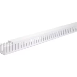 Tower PVC White Self-Adhesive Slotted Trunking 38mm x 25mm x 2m 4 Pack