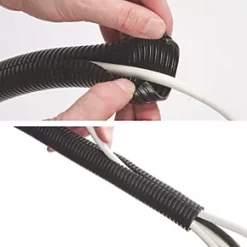 D-Line 26mm Black Pre-Split Cable Tidy Tube 1.1m -Cable Management Sales Store 80437 A2
