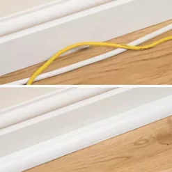 D-Line PVC White ¼-Round Floor Trunking 22mm x 22mm x 2m -Cable Management Sales Store 8169F A3
