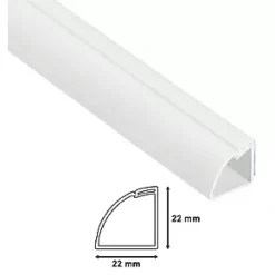 D-Line PVC White ¼-Round Floor Trunking 22mm x 22mm x 2m -Cable Management Sales Store 8169F A4