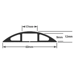 D-Line Cable Cover Light Duty Floor Cable Cover 1.8m Black -Cable Management Sales Store 9345F A5